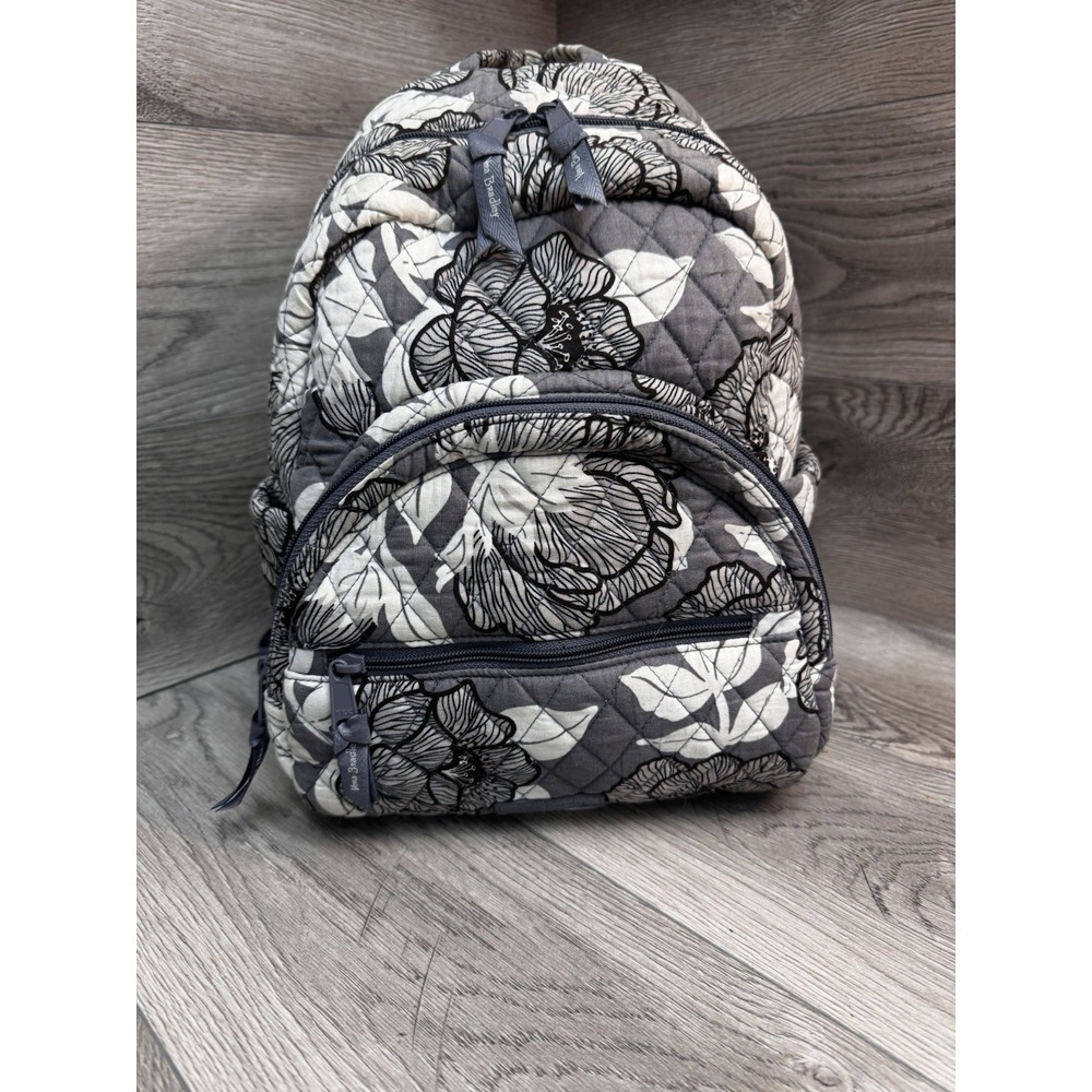 Vera Bradley Gray and White Mini Floral Backpack